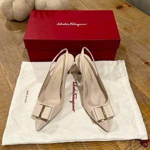 Salvatore Ferragamo Zahir Leather Slingback Pumps